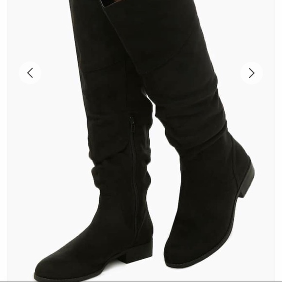 Forever 21 Shoes - FOREVER 21 FAUX SUEDE BLACK TALL, SIDE ZIP UP!5.5
